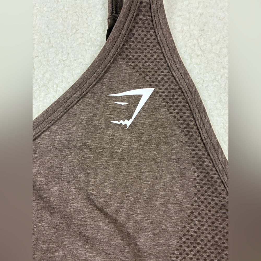Gymshark Vital Seamless Midi Tank in Chocolate Brown Size Medium - Picture 3 of 7